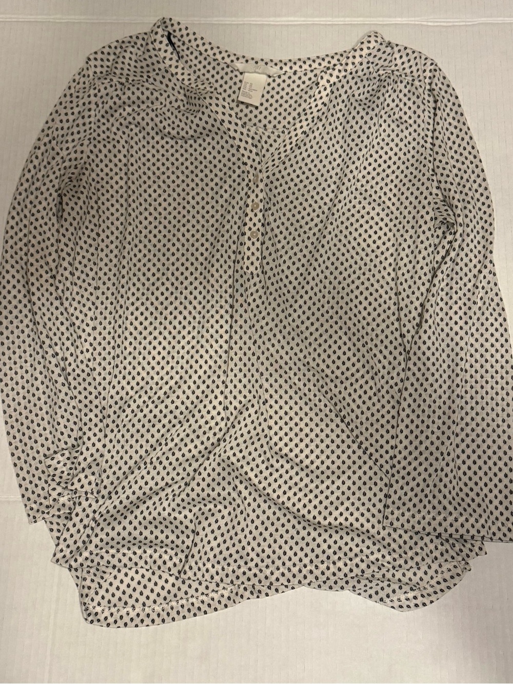 Lightweight White Button V-Neck Blouse